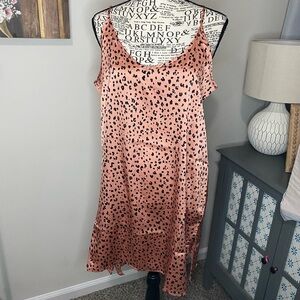 643 Zenana Outfitters Peach Spotted Midi Dress
